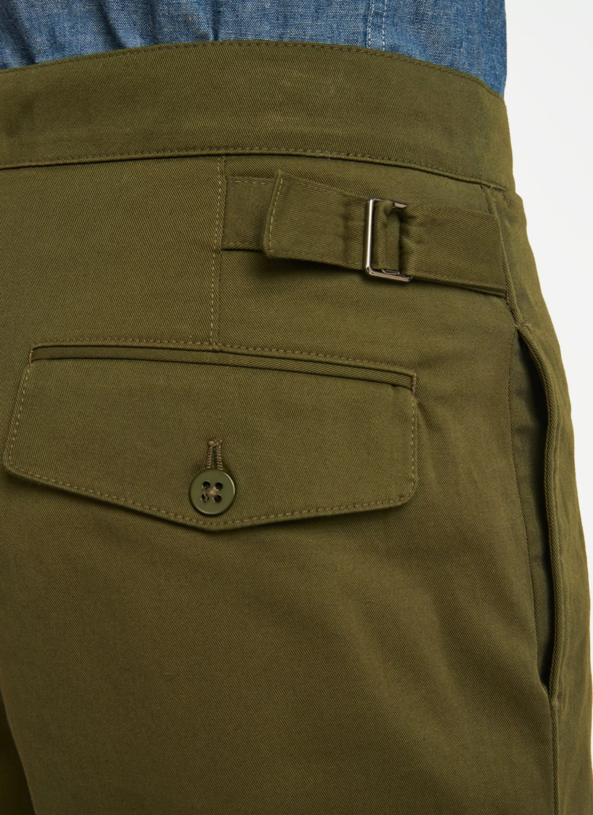 Outlet Bermuda A Pinces En Serge De Coton Homme Pantalons