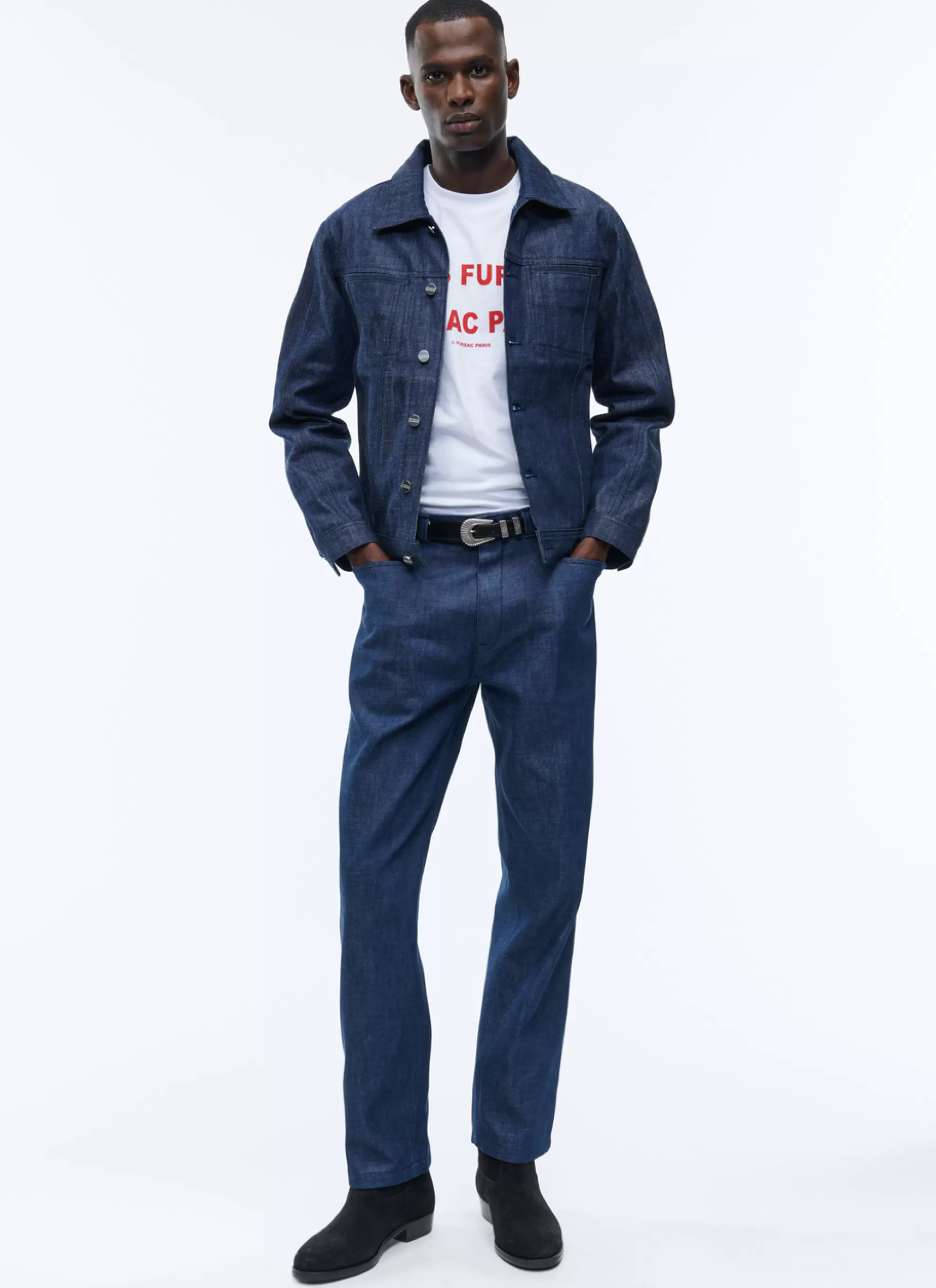 Hot Blouson En Toile De Coton Denim Homme Blousons