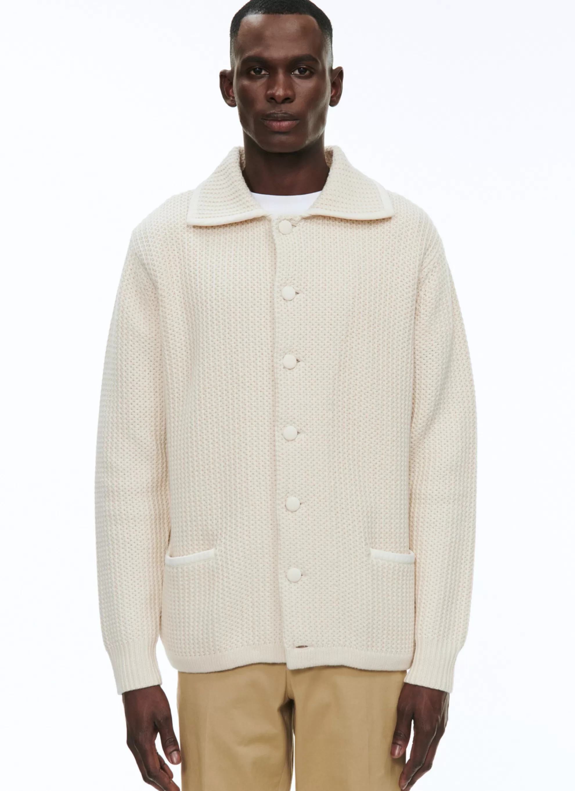 Store Cardigan En Laine Et Coton Homme Pulls