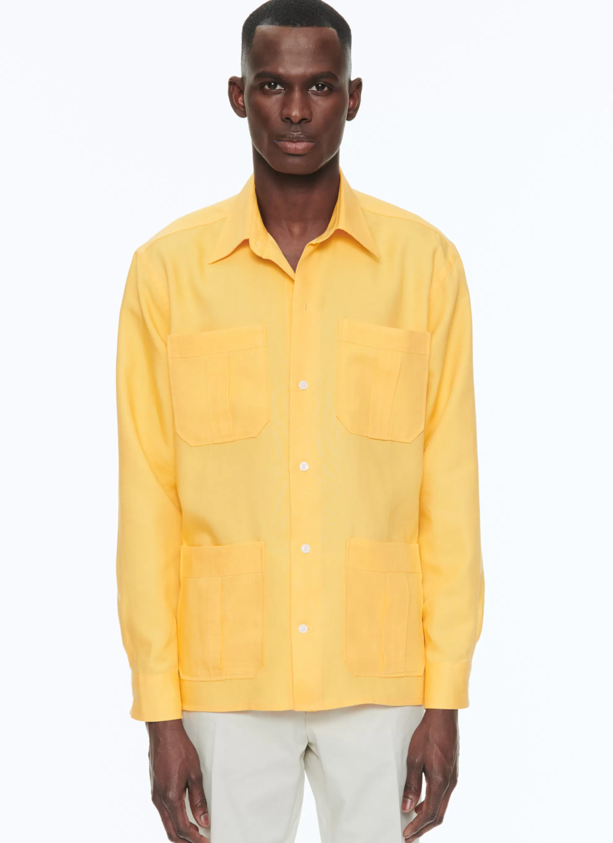 Fashion Chemise 4 Poches En Lin Homme Chemises
