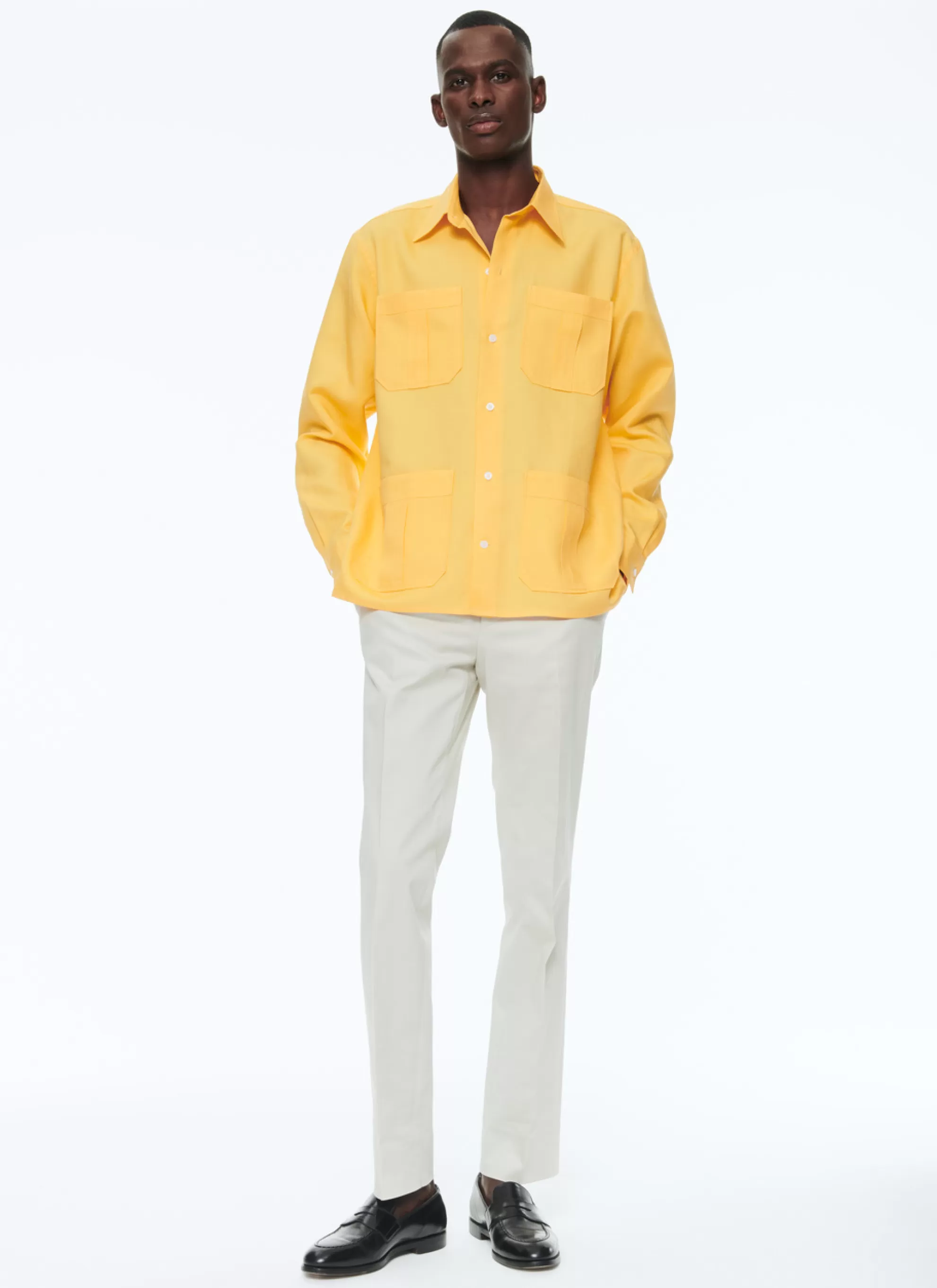 Fashion Chemise 4 Poches En Lin Homme Chemises