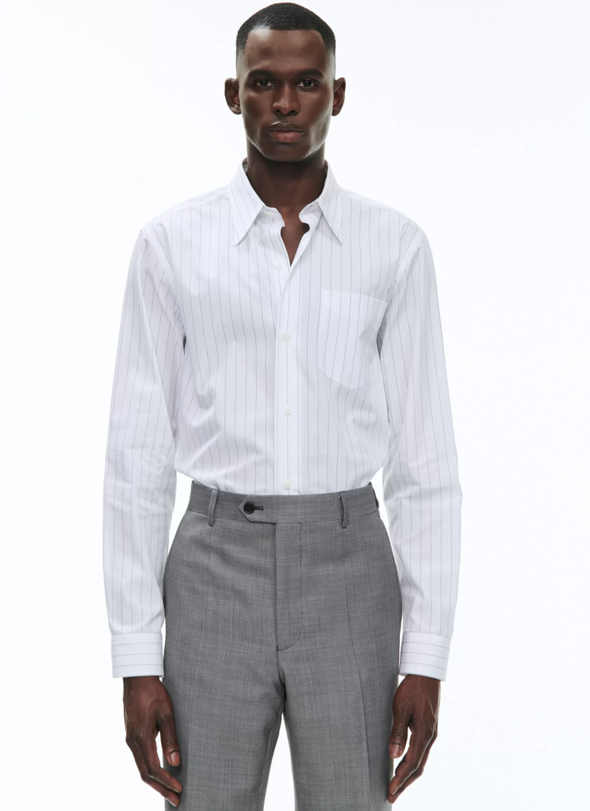 Clearance Chemise En Popeline De Coton Biologique A Rayures Homme Chemises