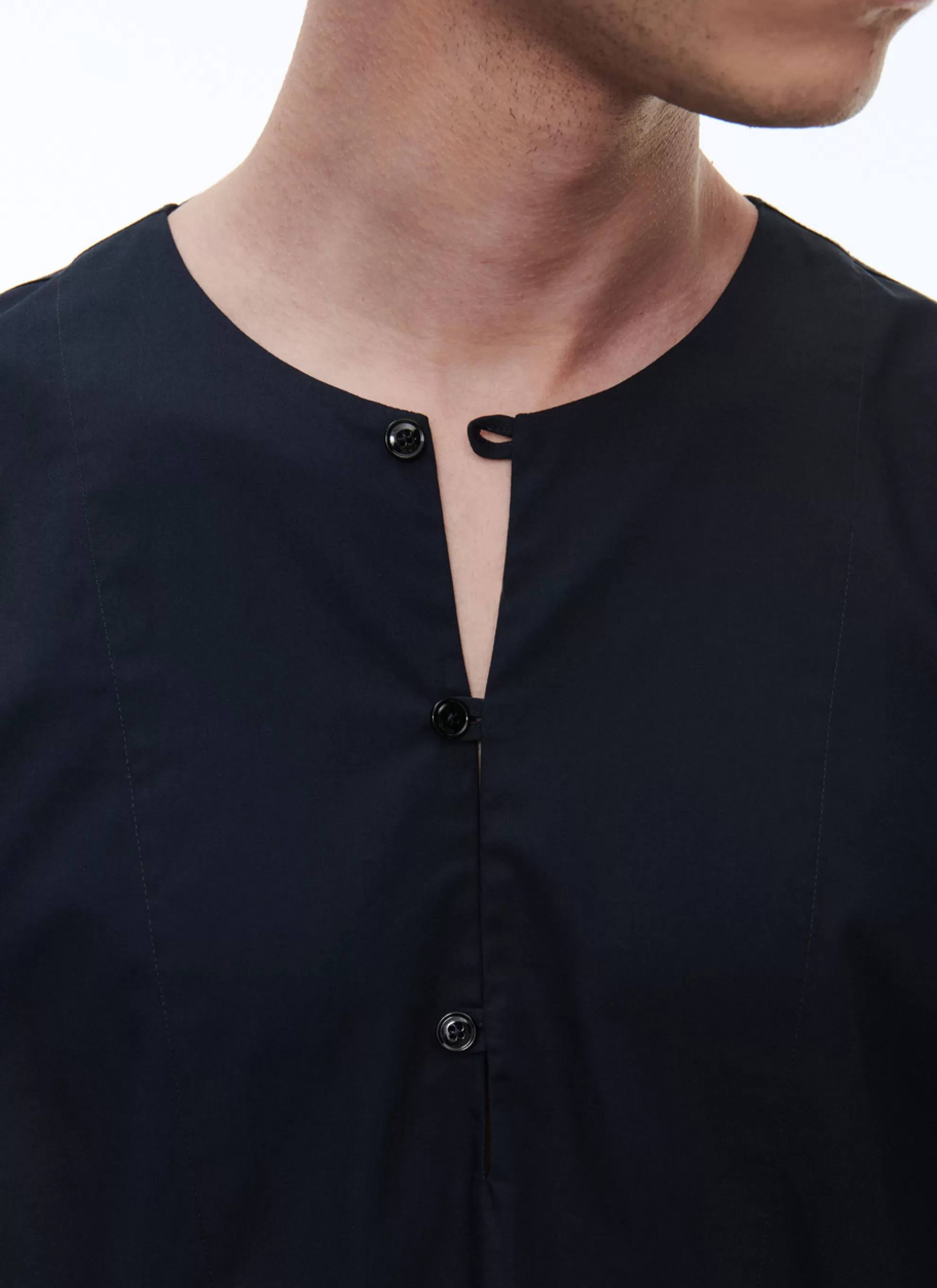 Cheap Chemise Tunisienne Bleu En Popeline De Coton Homme Chemises