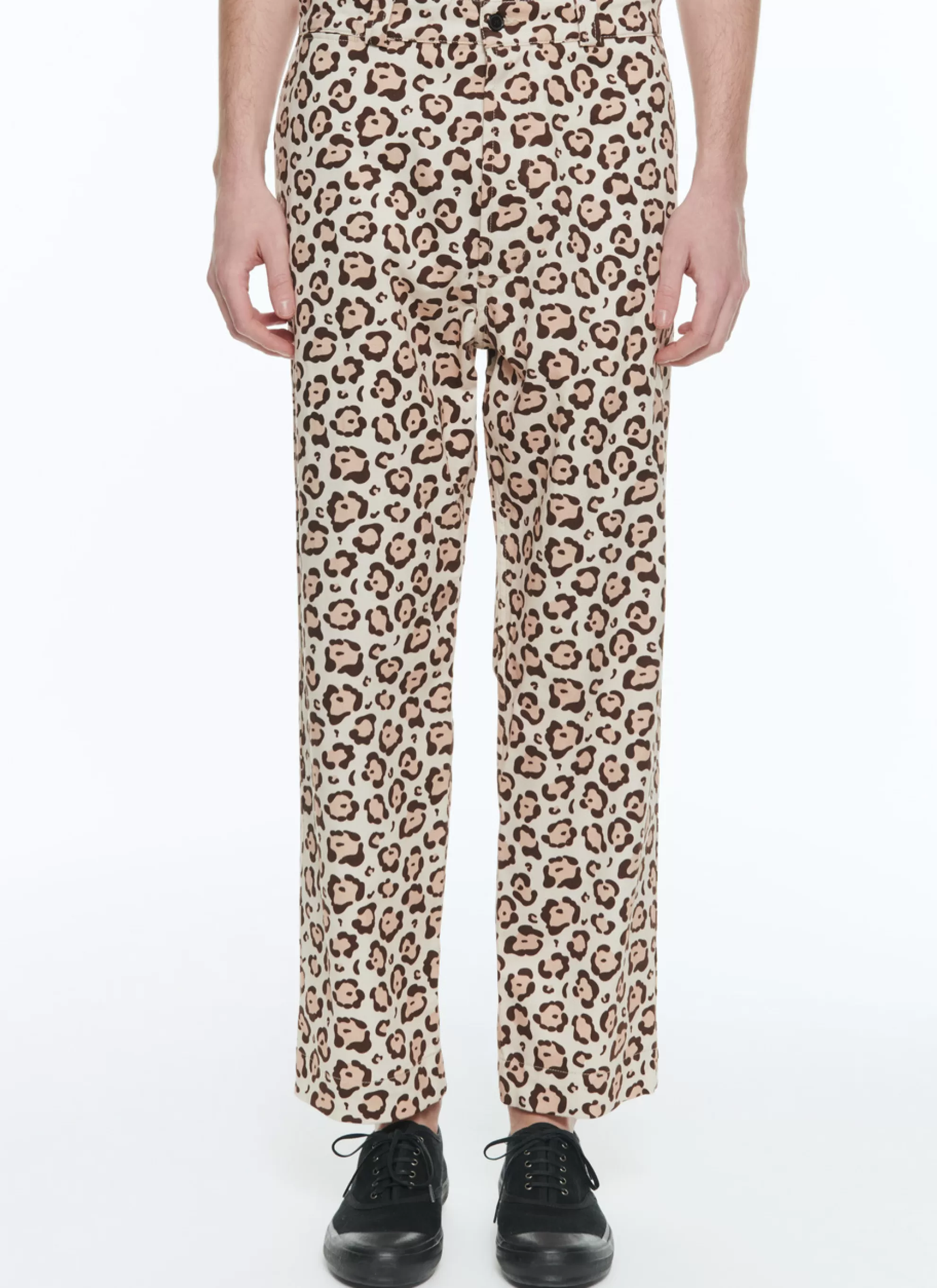 Sale Chino En Gabardine De Coton Leopard Homme Pantalons