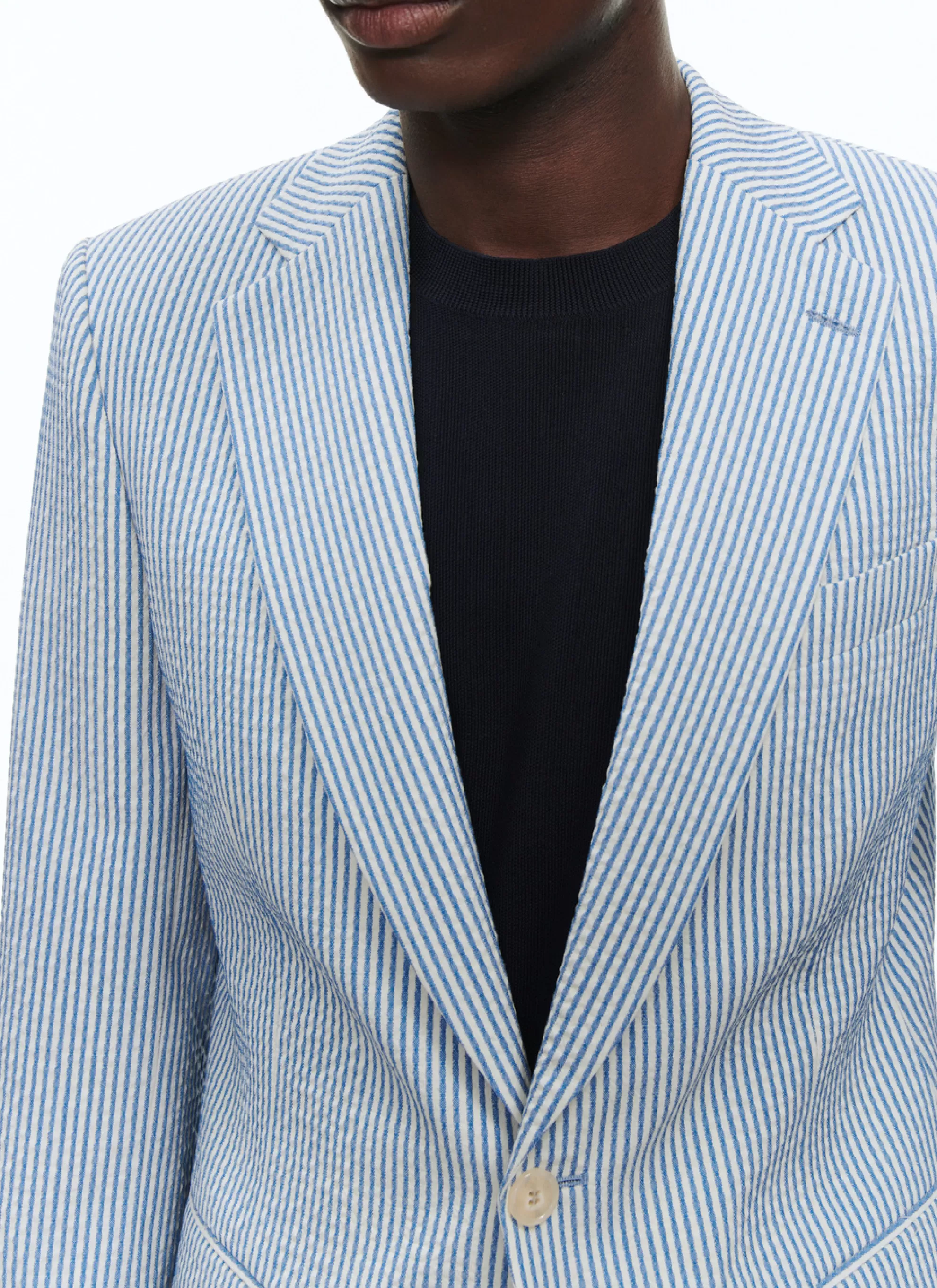 Flash Sale Costume En Seersucker De Laine A Rayures Homme Costumes