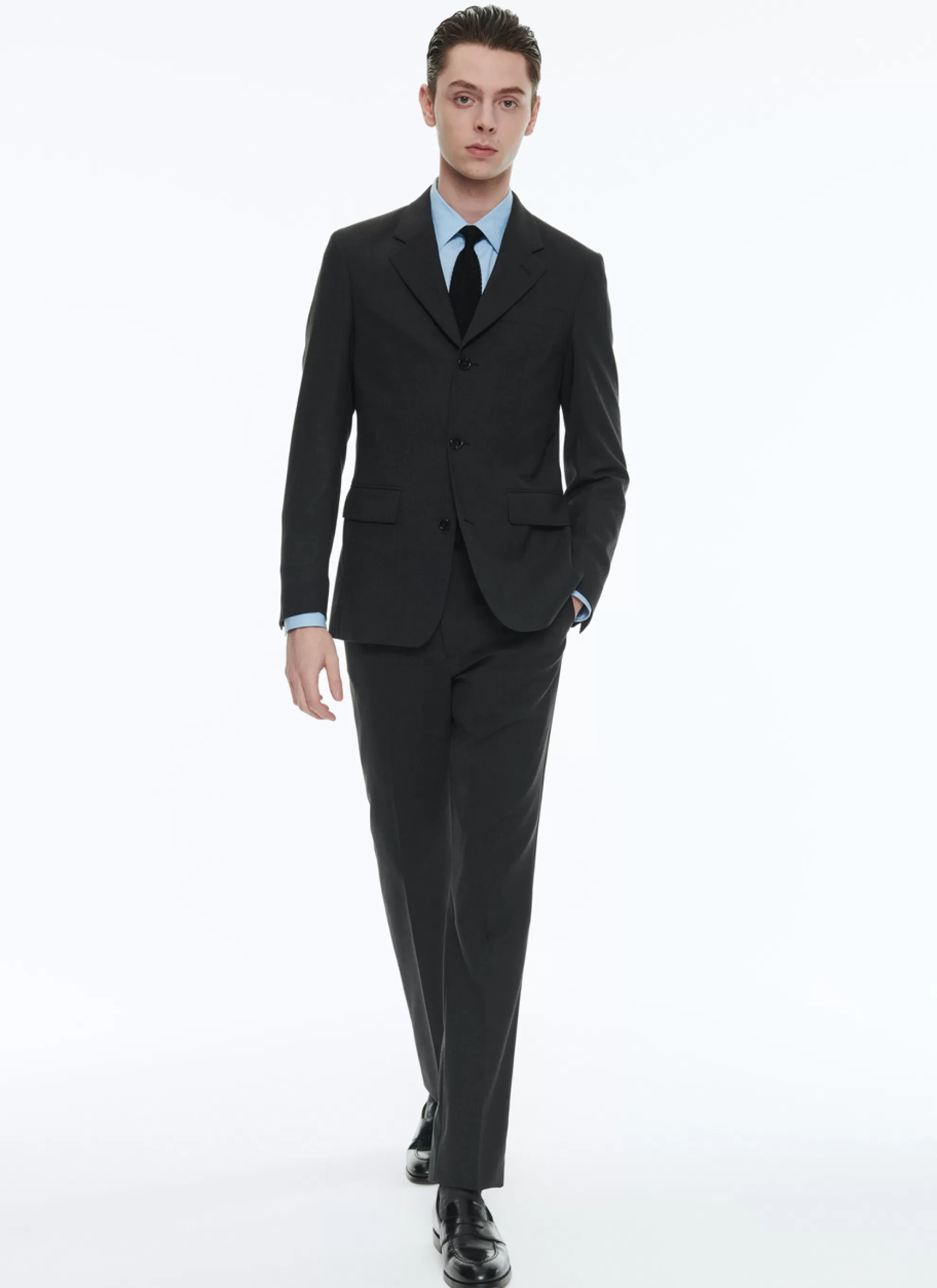 Online Costume En Toile De Laine Fresco Anthracite Homme Costumes