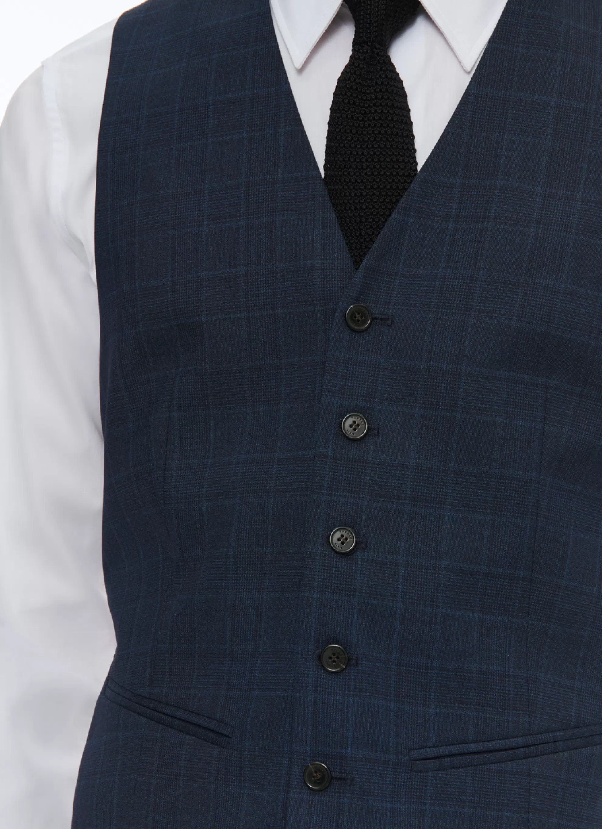 Flash Sale Gilet En Toile De Laine Prince De Galles Homme Costumes