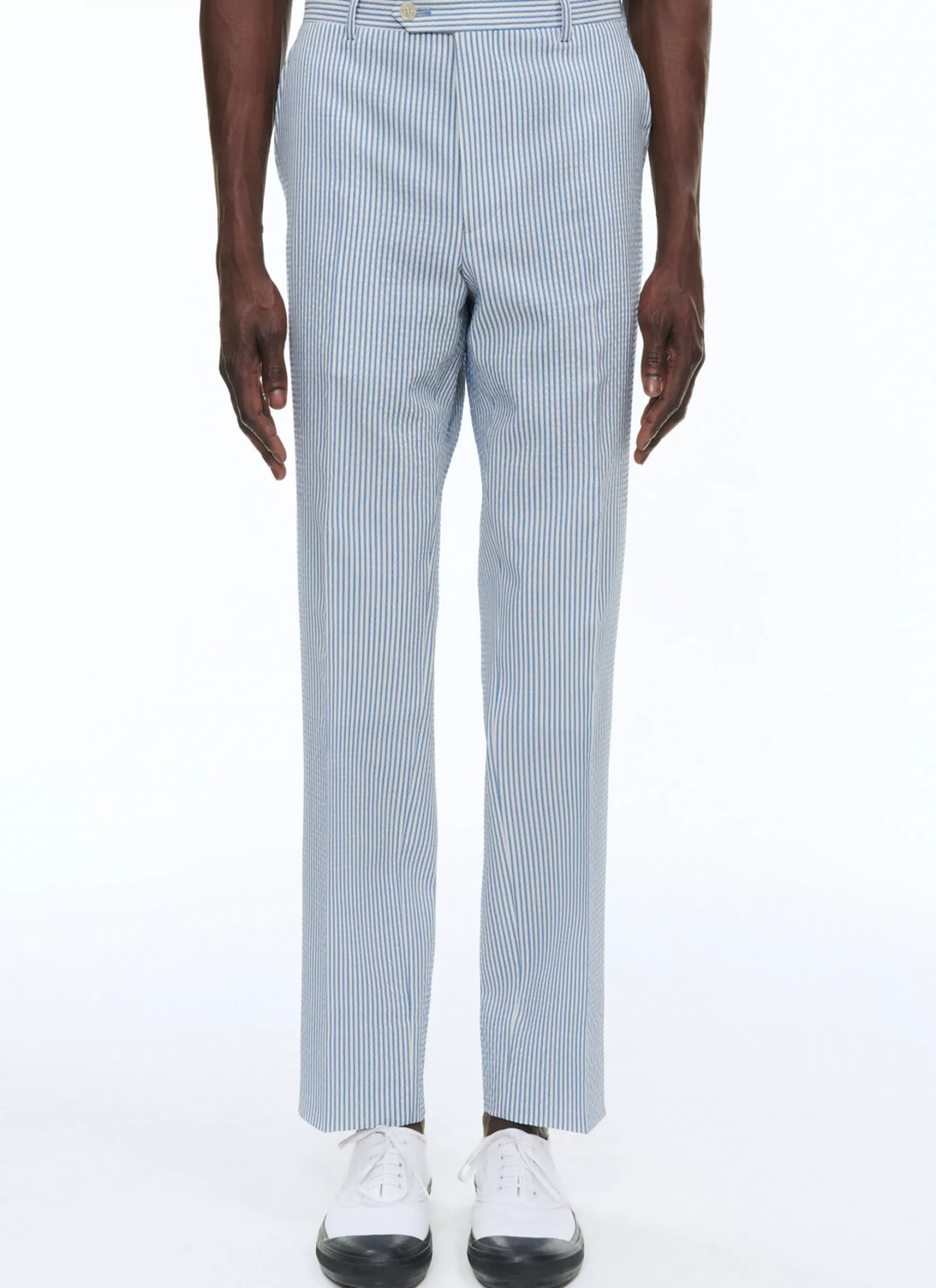 Cheap Pantalon En Seersucker De Laine A Rayures Homme Pantalons