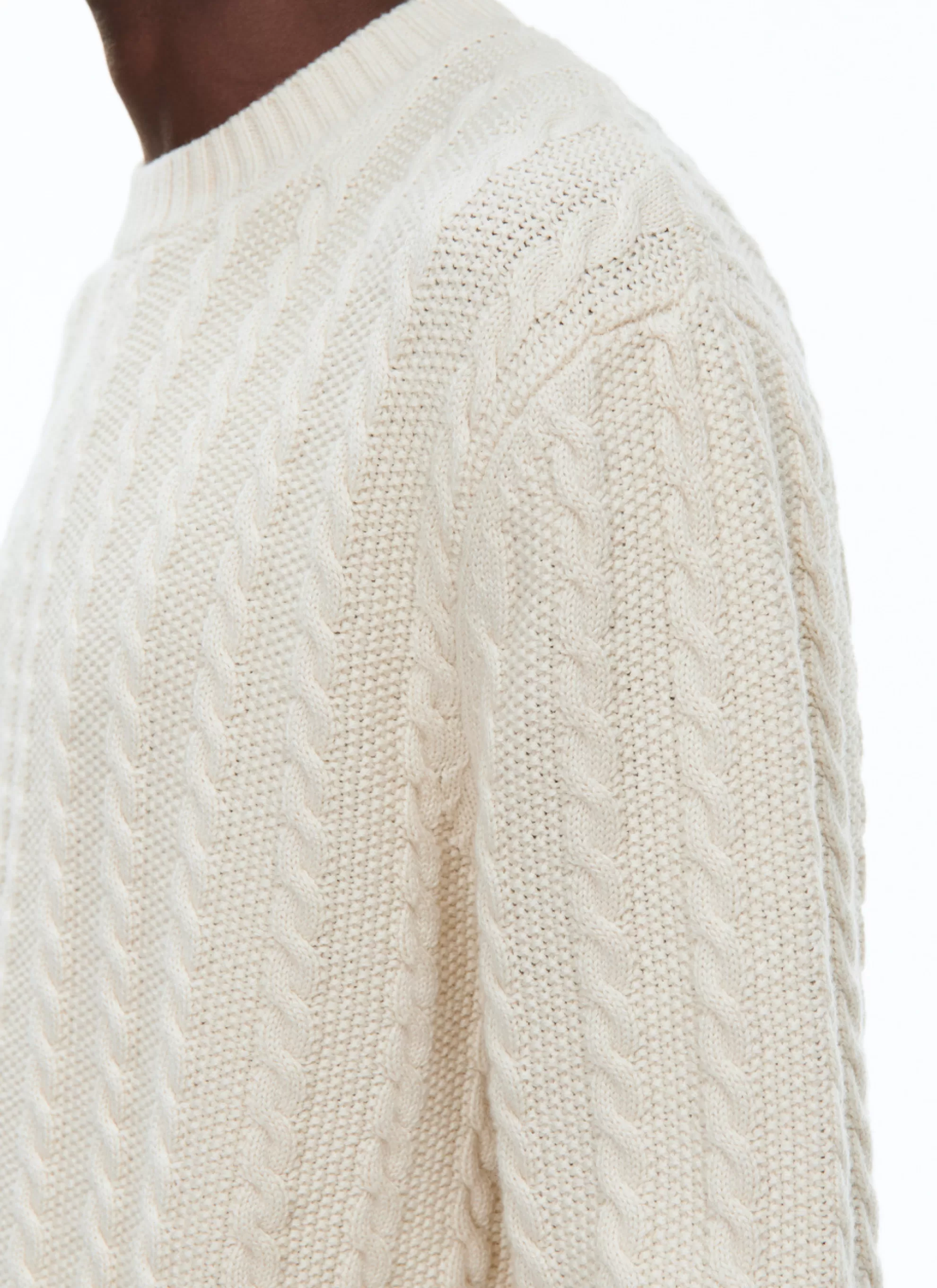 Cheap Pull A Torsades En Laine Et Coton Homme Pulls