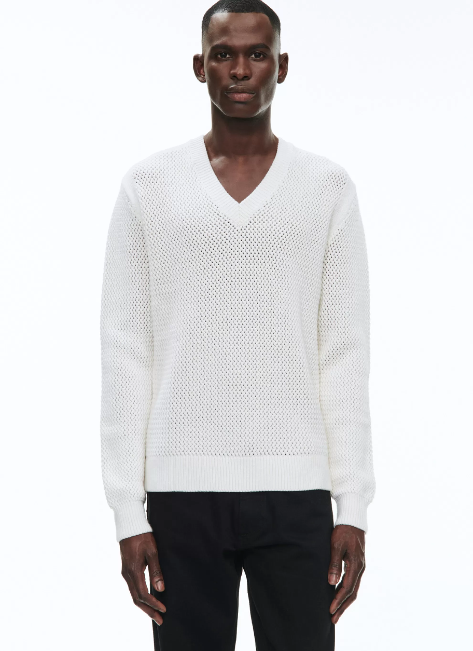 Sale Pull Ajoure En Laine Et Coton Homme Pulls