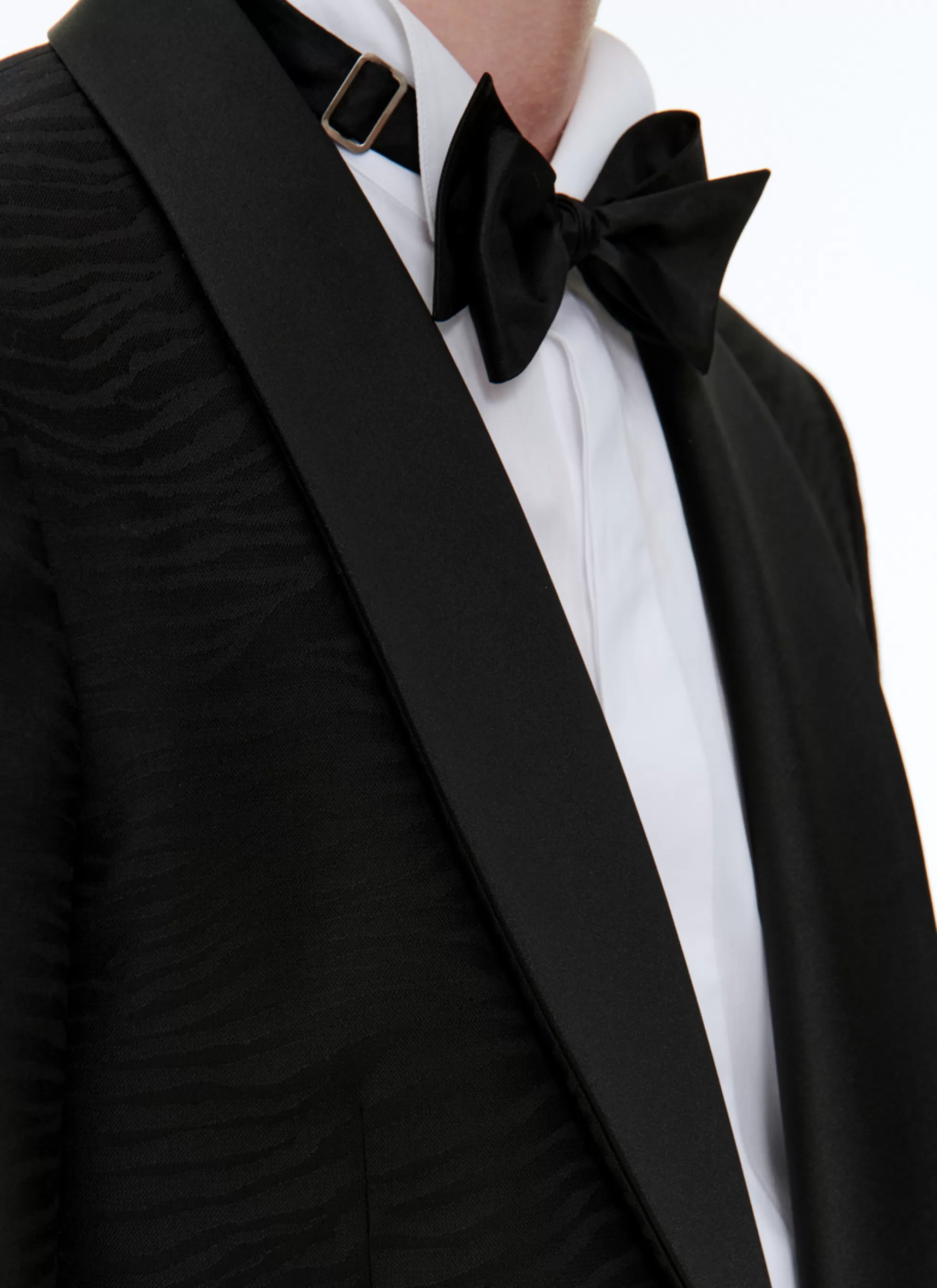 Flash Sale Smoking Noir Tigre En Serge De Laine Homme Costumes