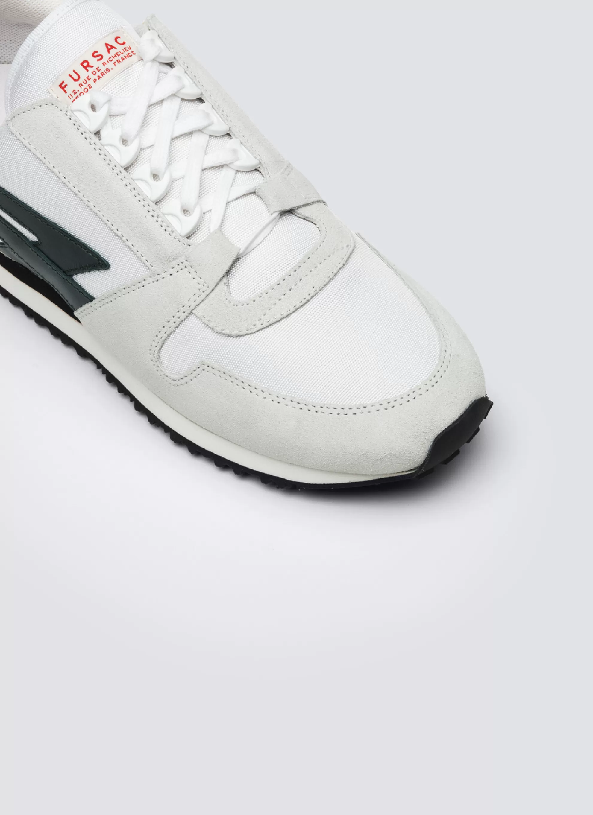 Store Sneakers Blanches En Cuir Et Nylon Homme Chaussures