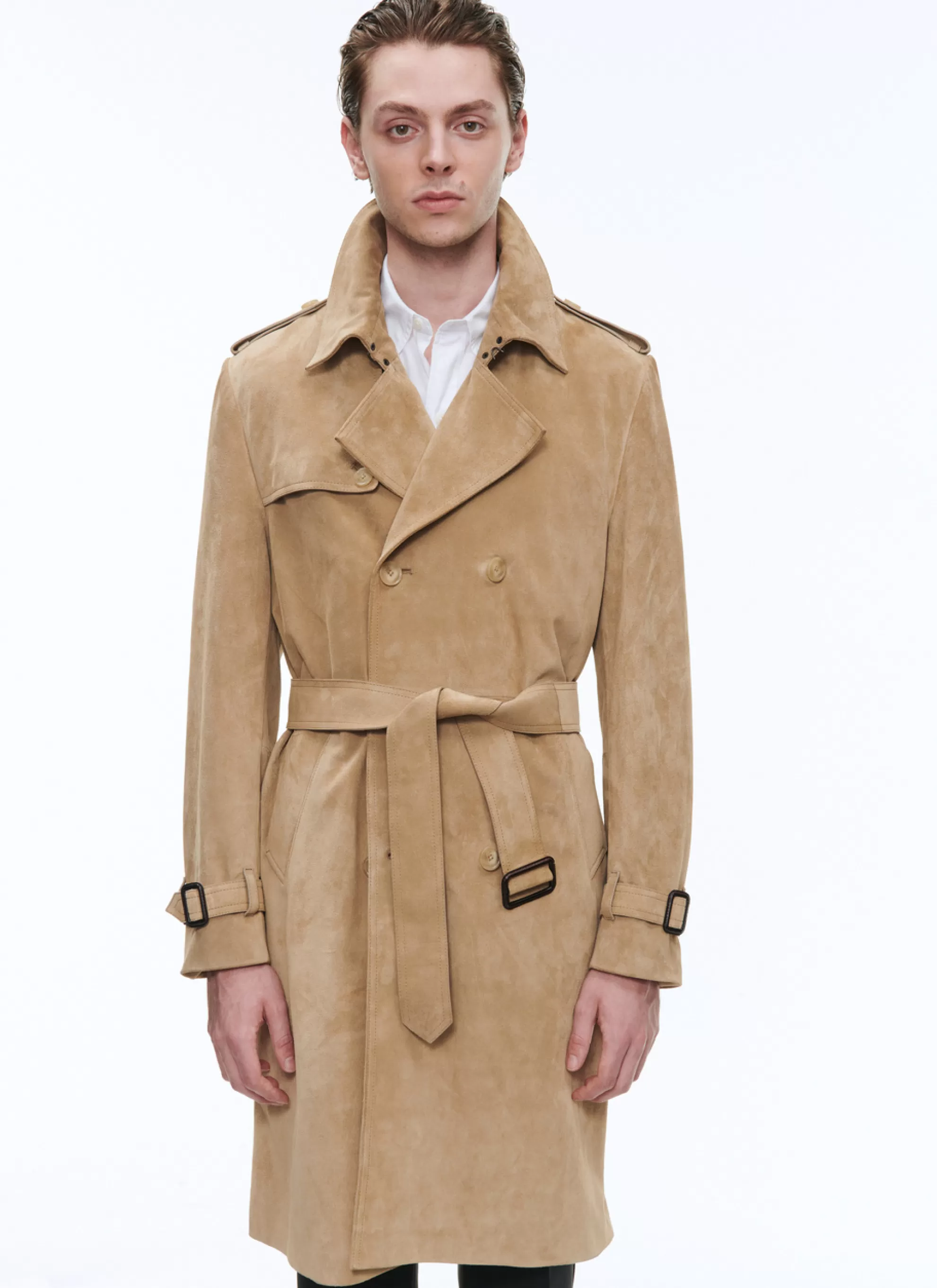 Outlet Trench En Suede Homme Blousons