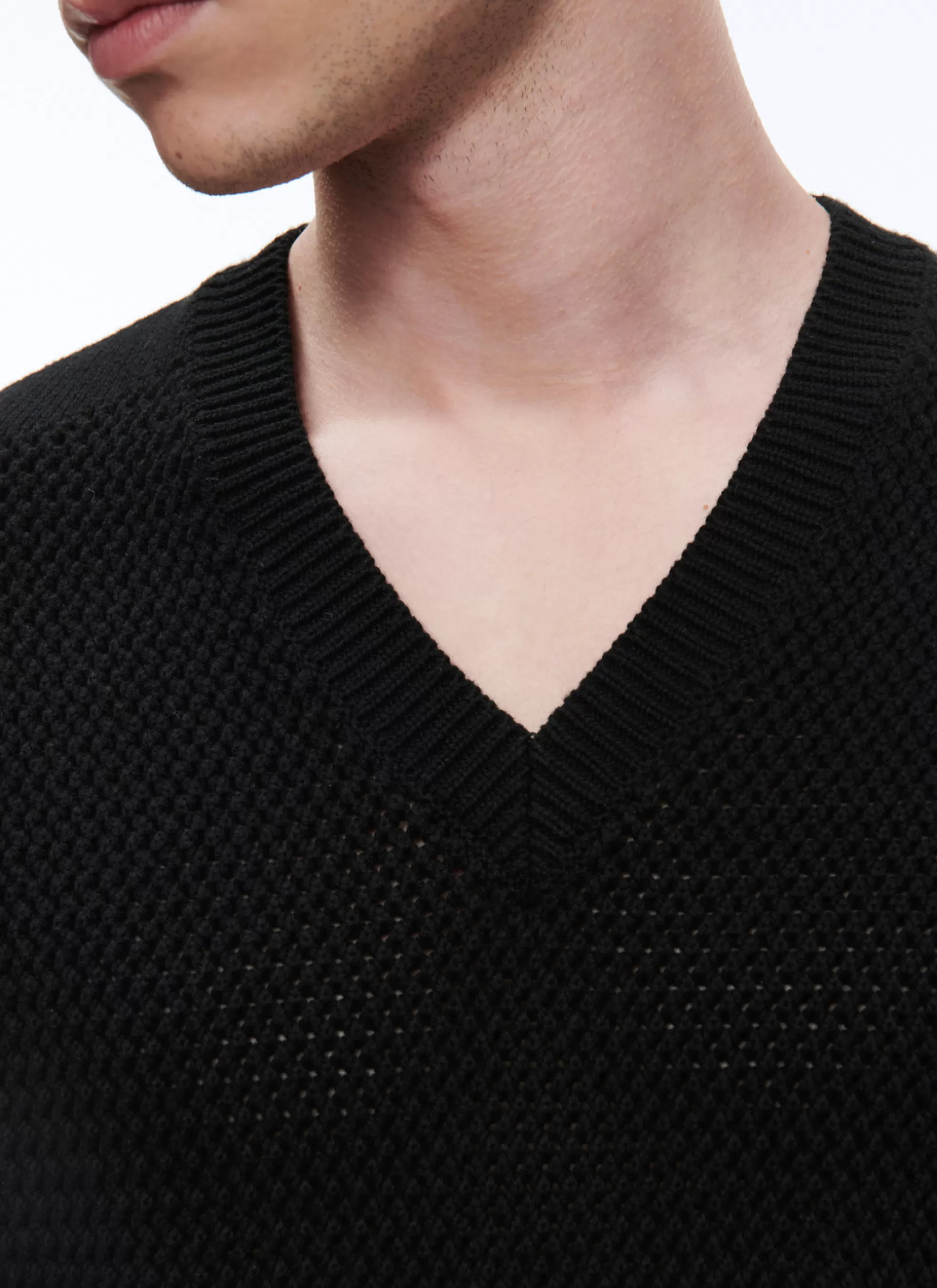 Cheap T-Shirt Ajoure En Laine Et Coton Homme Polos & T-Shirts