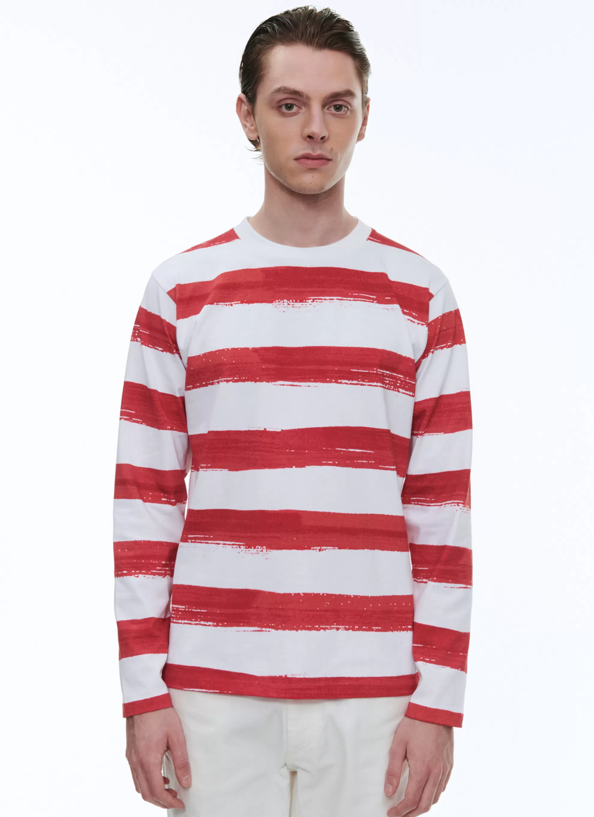 Store T-Shirt En Jersey De Coton A Rayures Homme Polos & T-Shirts