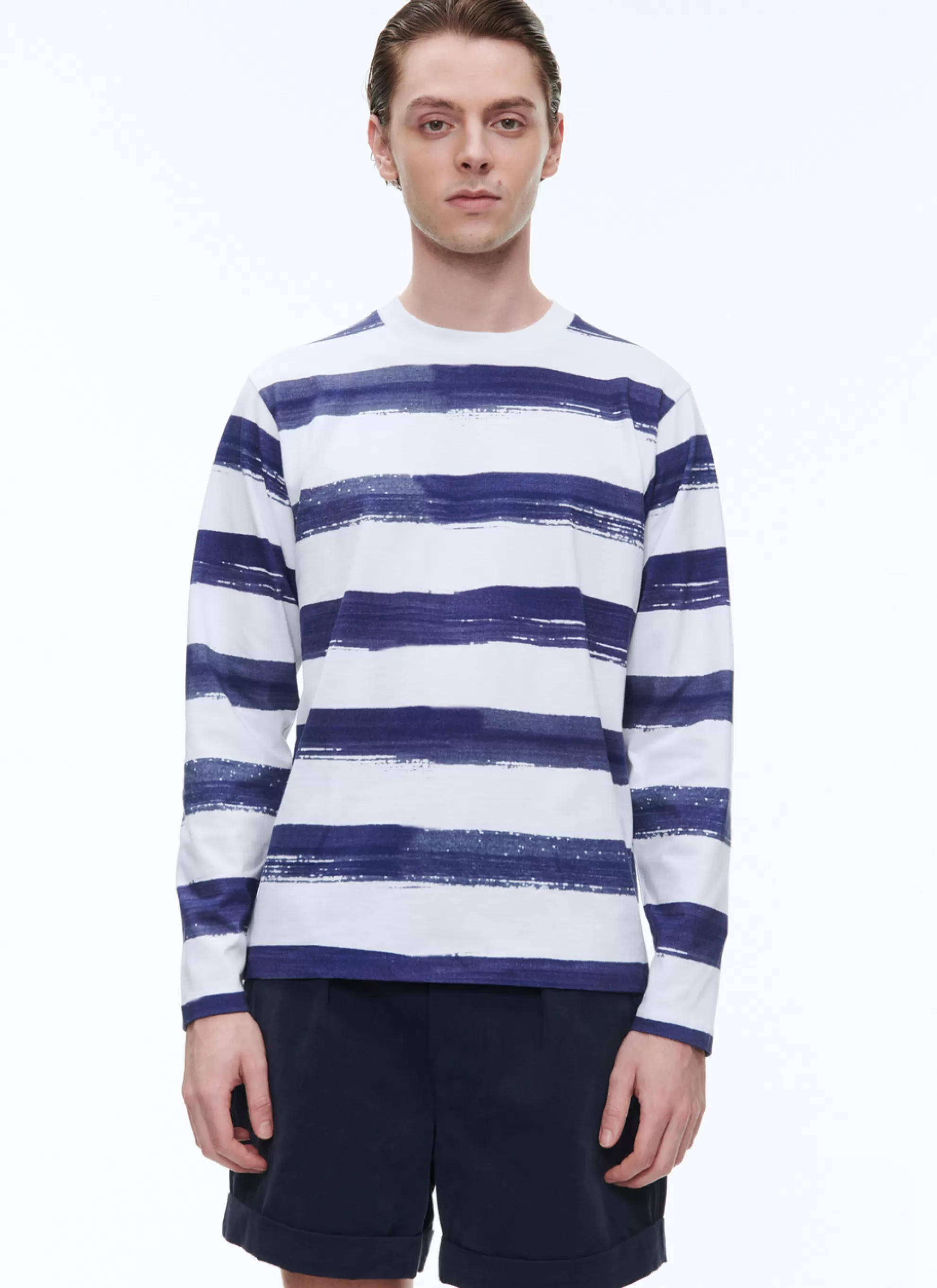Best T-Shirt En Jersey De Coton A Rayures Homme Polos & T-Shirts
