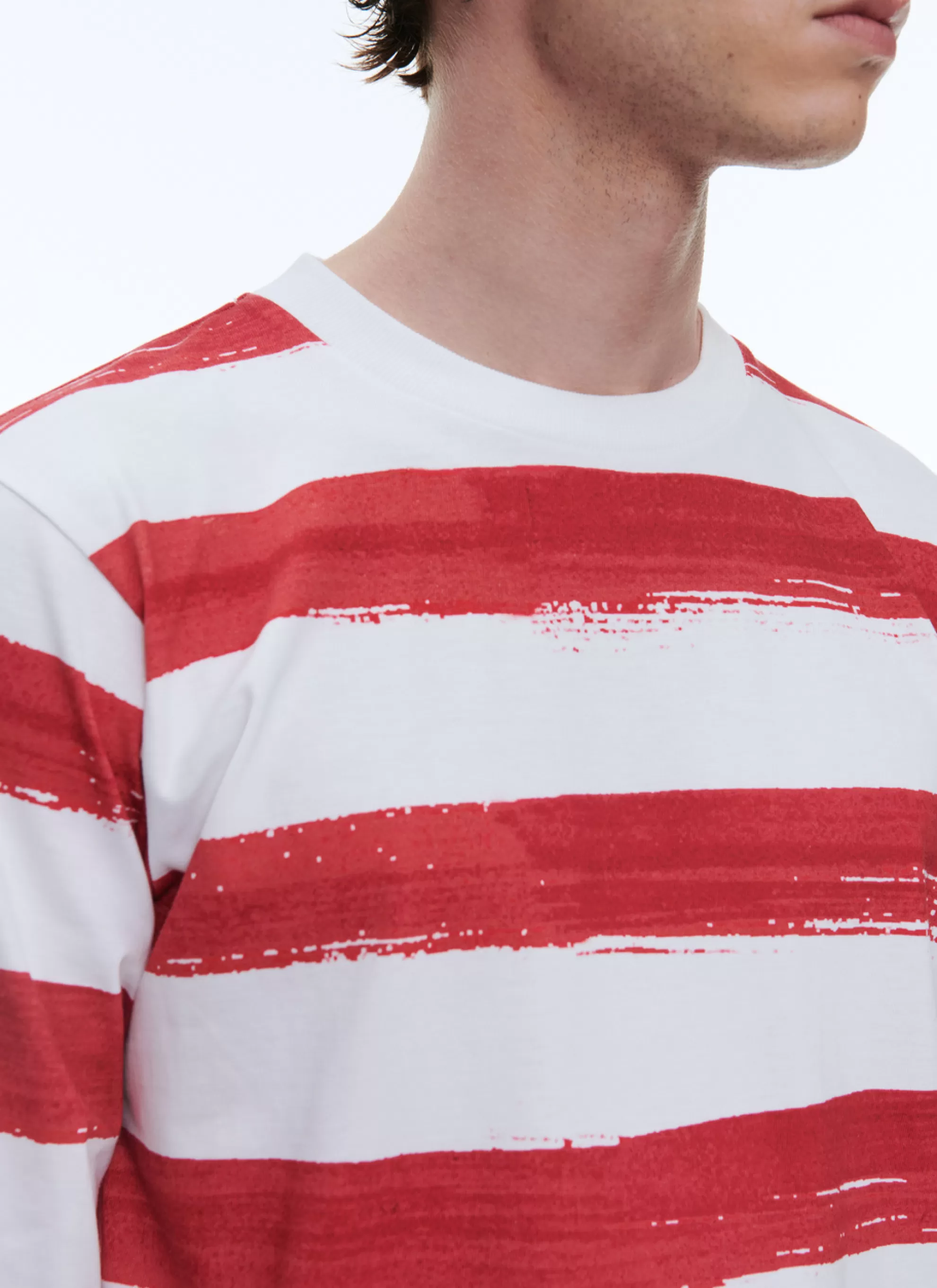 Store T-Shirt En Jersey De Coton A Rayures Homme Polos & T-Shirts