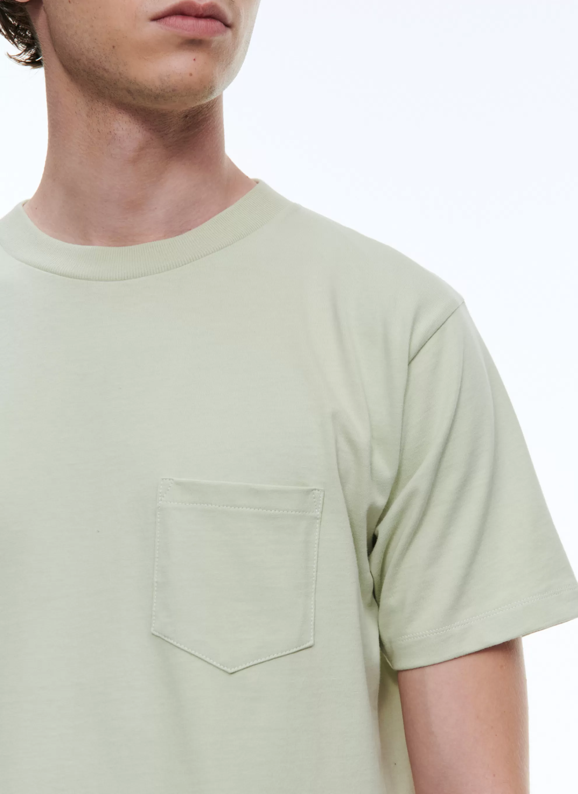 Cheap T-Shirt En Jersey De Coton Biologique Brode Homme Polos & T-Shirts