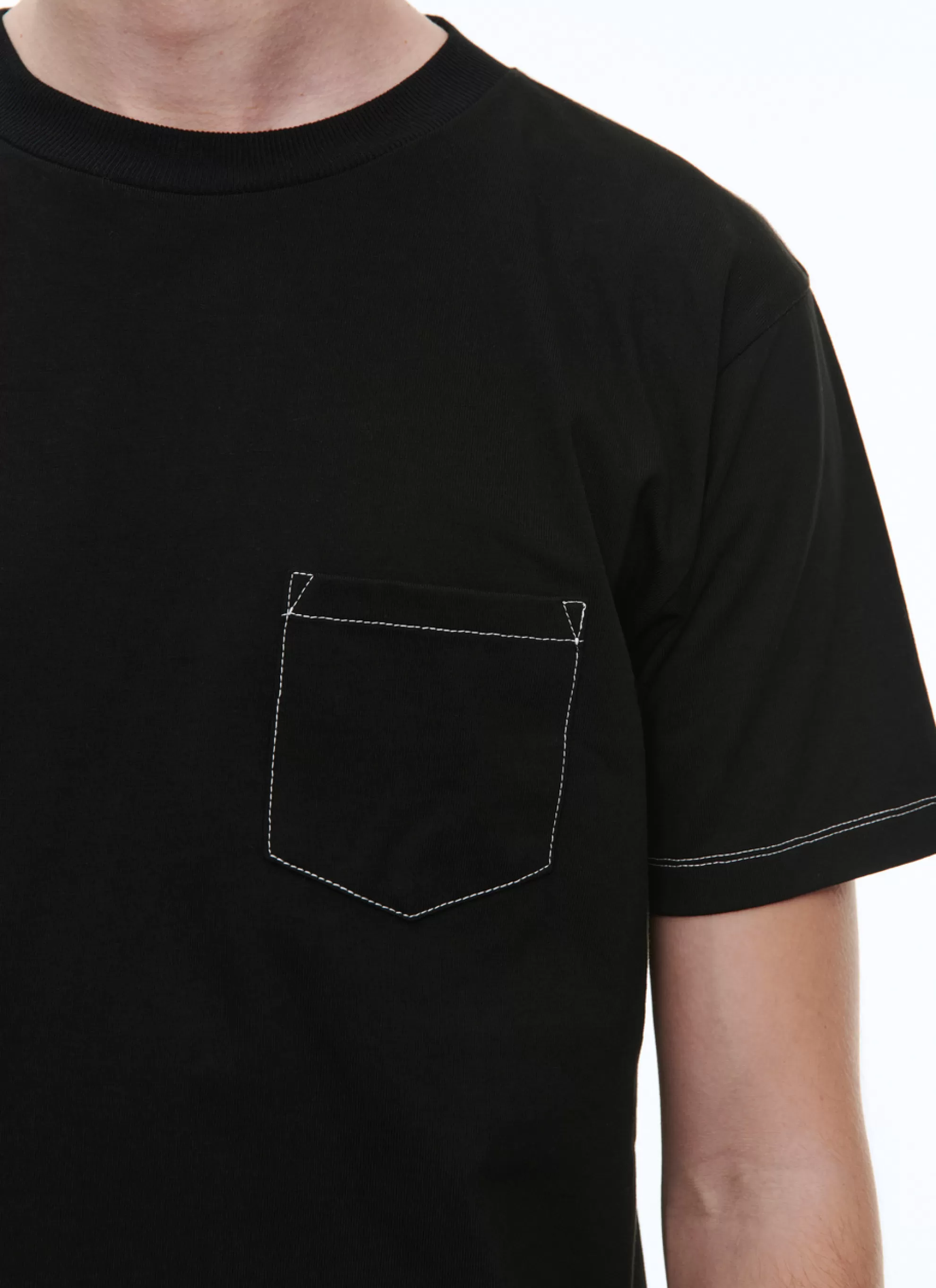 Cheap T-Shirt En Jersey De Coton Biologique Brode Homme Polos & T-Shirts
