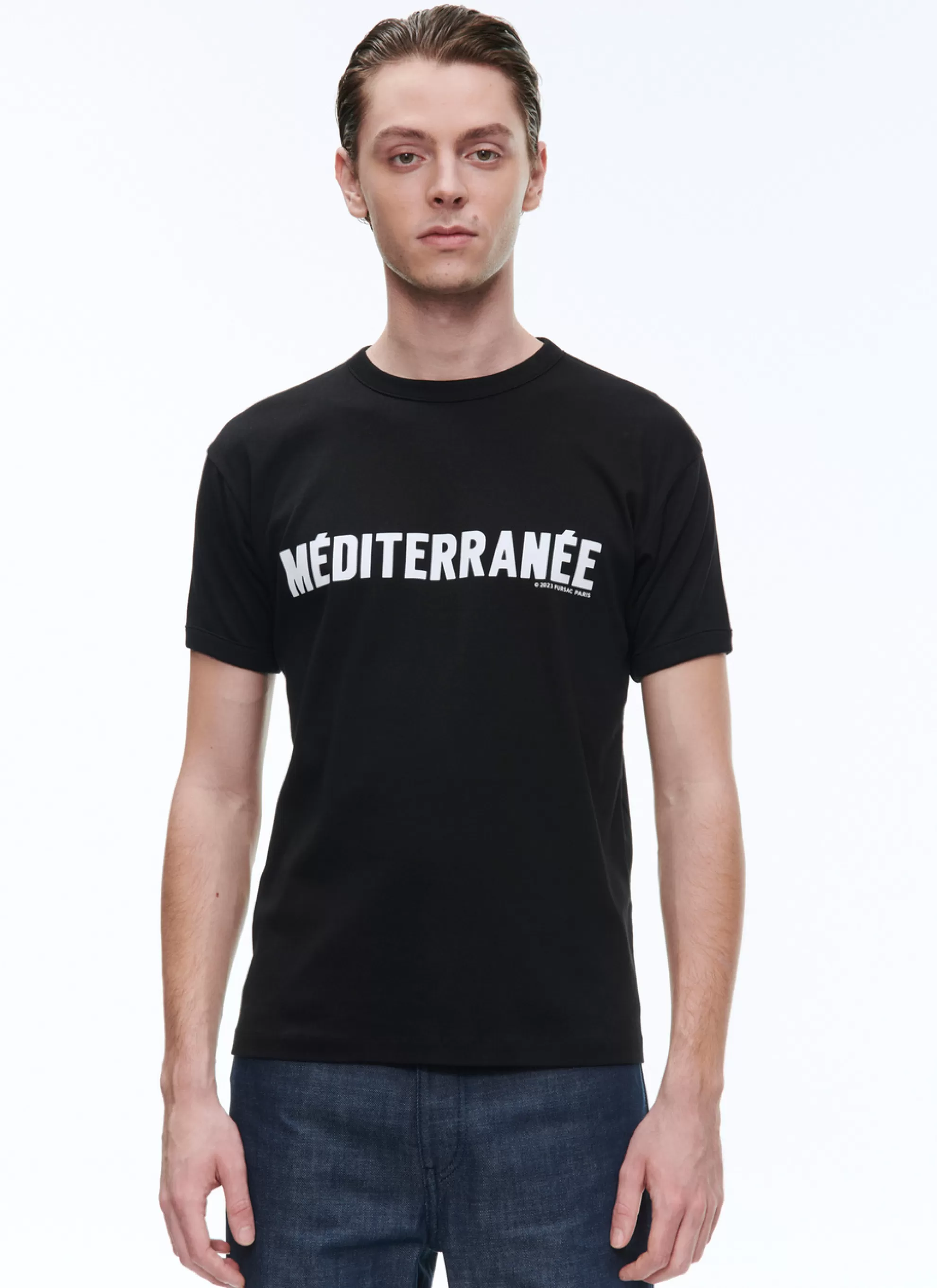Clearance T-Shirt Imprime En Jersey De Coton Biologique Homme Polos & T-Shirts