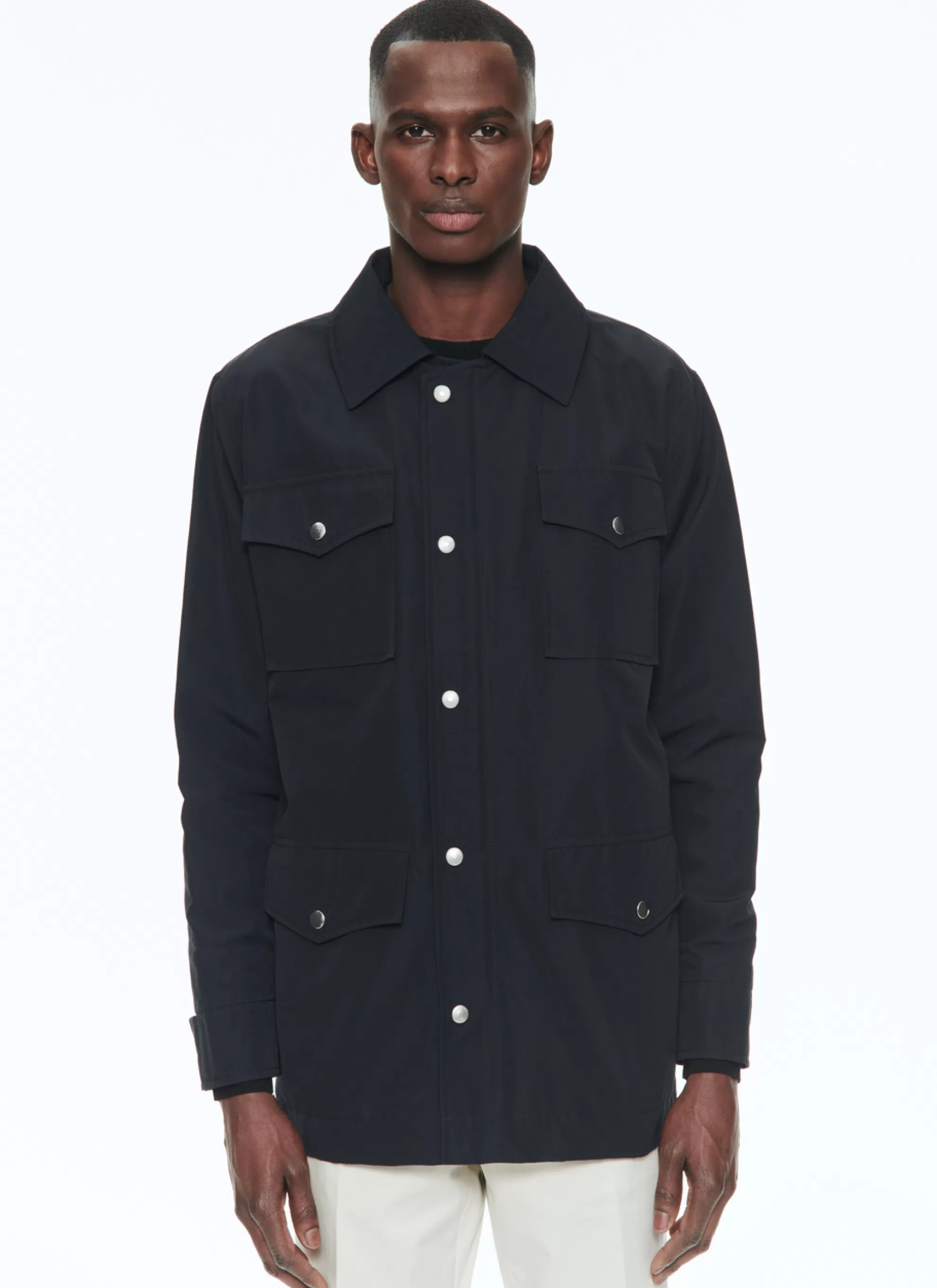 Sale Veste 4 Poches Bleue En Toile De Polycoton Homme Blousons