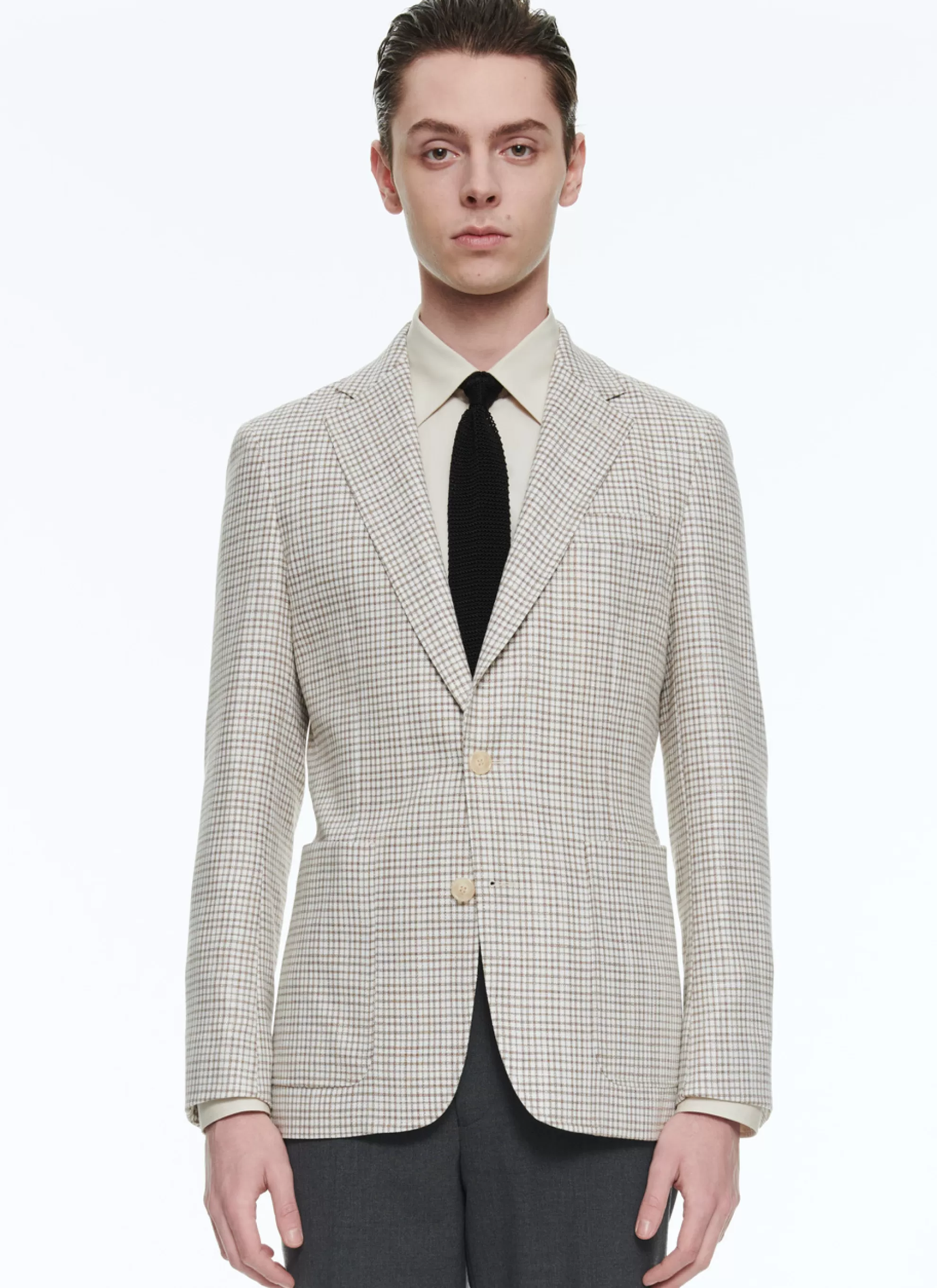 Discount Veste En Natte De Laine A Carreaux Homme Vestes