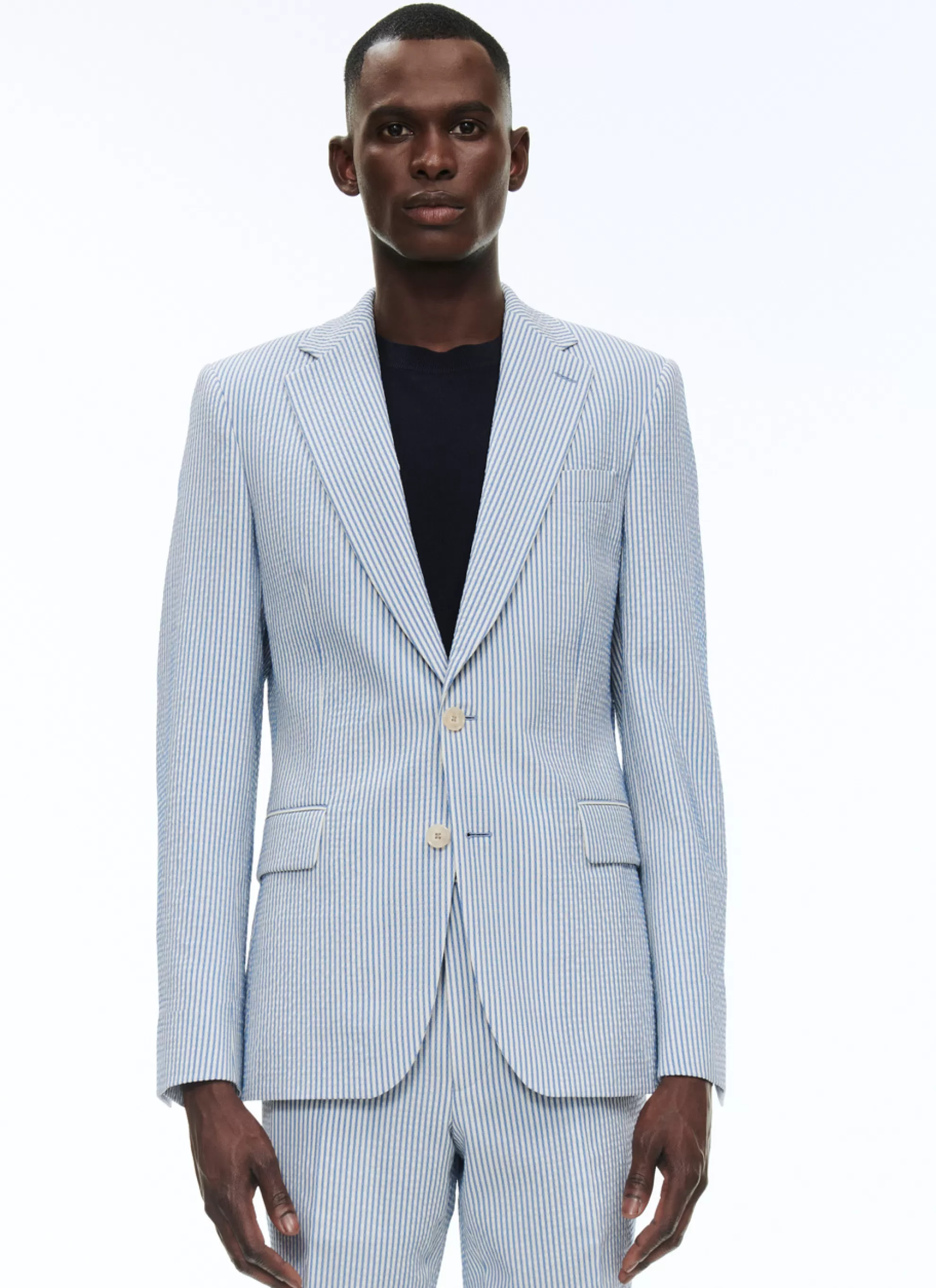 Online Veste En Seersucker De Laine A Rayures Homme Vestes